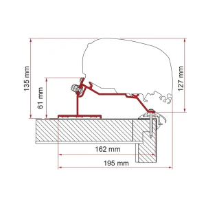 Fiamma Adapter Caravan Roof 550