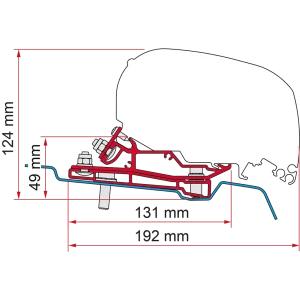 Fiamma Adapter Ford Transit H3L3-RHD 320cm